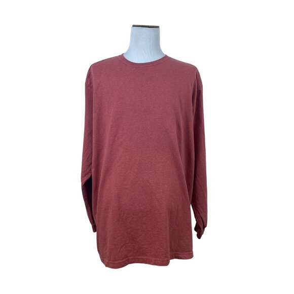 Carhartt Mens Red Cotton Long Sleeve Original Fit Logo Graphic T-Shirt 3XL - Picture 1 of 8